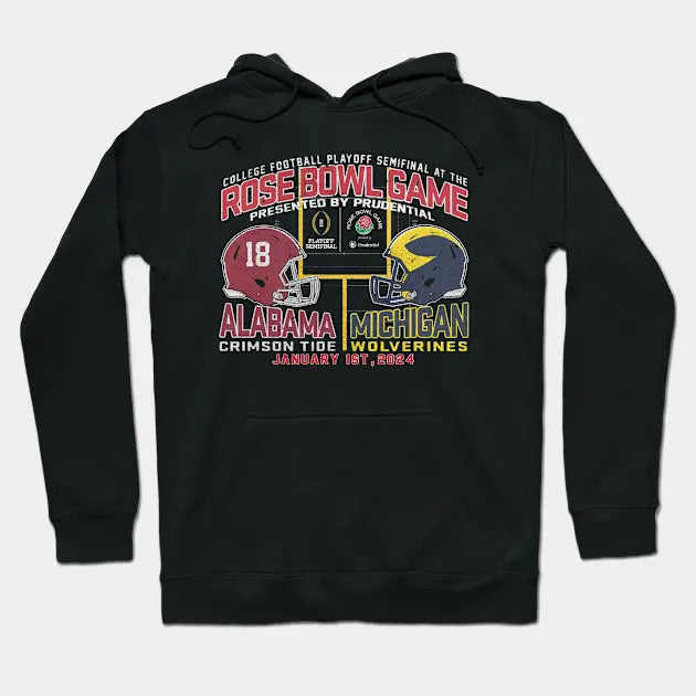 Michigan Vs. Alabama 2024 Rose Bowl Hoodie