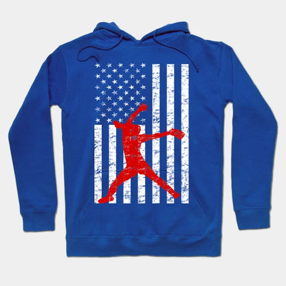 Softball Pitching American Flag Fastpitch Softball Pitcher Hoodie