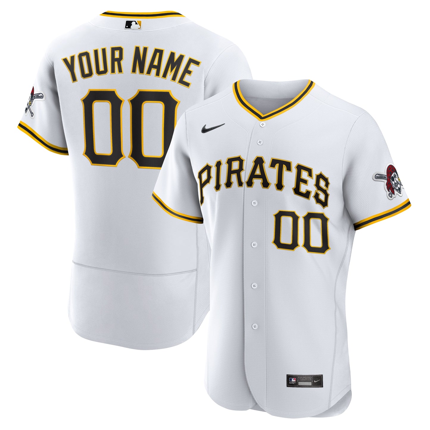 Pittsburgh Pirates Home Authentic Custom Jersey - White