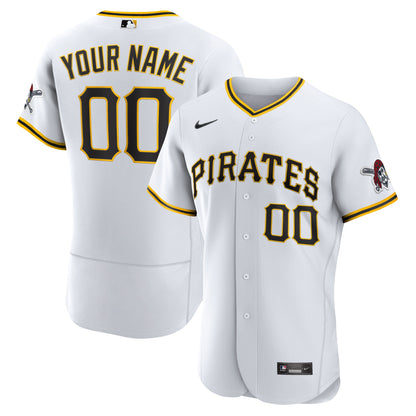 Pittsburgh Pirates Home Authentic Custom Jersey - White