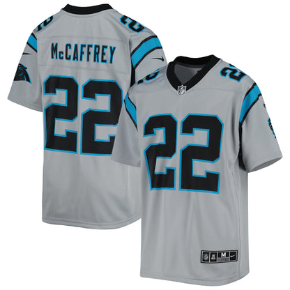 Christian McCaffrey Carolina Panthers Youth Inverted Team Game Jersey - Silver
