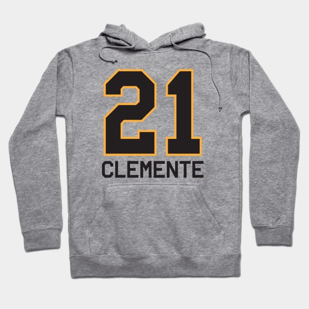 Roberto Clemente Jersey Number Hoodie