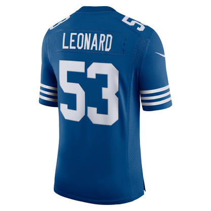 Men's Darius Leonard Royal Indianapolis Colts Alternate Vapor Limited Jersey