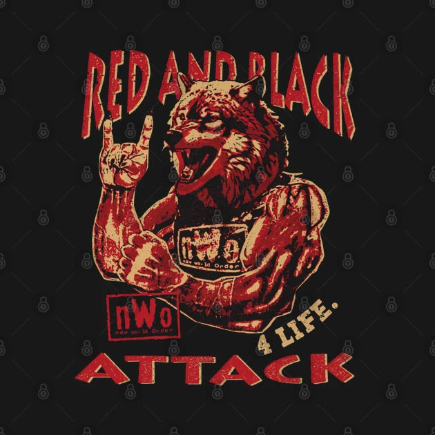 Nwo Red And Black Attack Hoodie