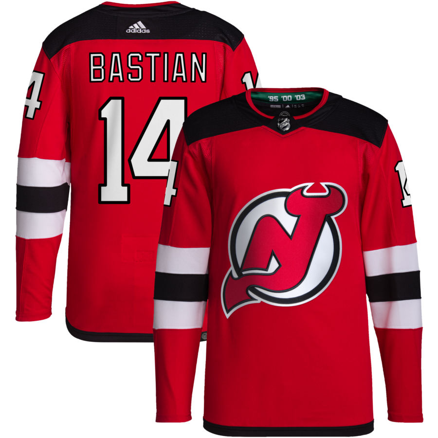 Nathan Bastian New Jersey Devils Home Primegreen Authentic Pro Jersey - Red