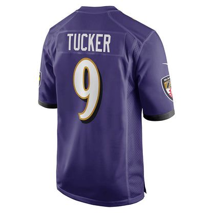Men's Baltimore Ravens Justin Tucker Game Player Jersey Purple