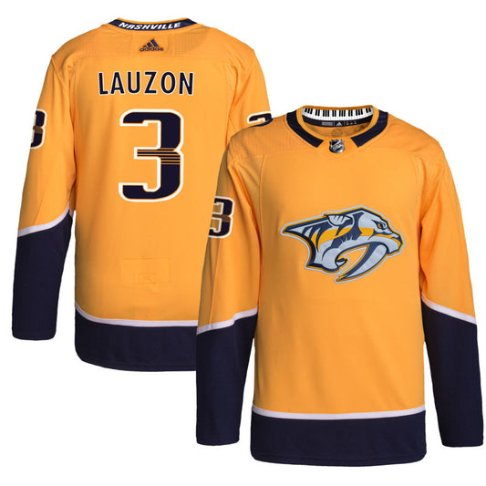 Jeremy Lauzon Nashville Predators Home Primegreen Authentic Pro Jersey - Gold