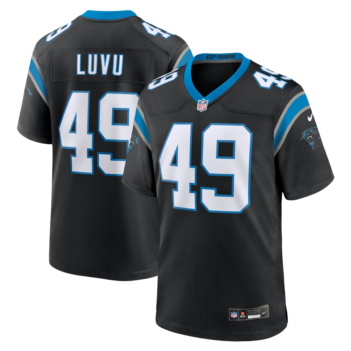 Frankie Luvu Carolina Panthers Team Game Jersey - Black