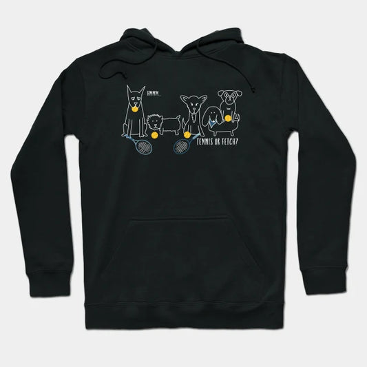 Funny Tennis Dogs Tennis Or Fetch Hoodie