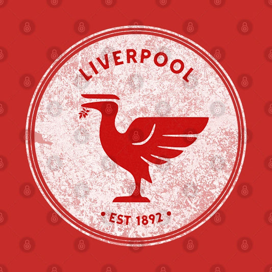 Liverpool Liverbird Big Vintage Retro Red T-Shirt