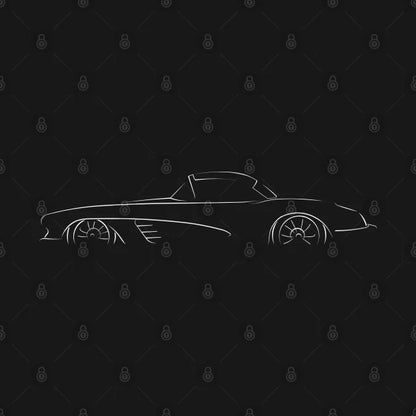 1958 Chevy C1 Corvette - Stencil Profile, White Hoodie
