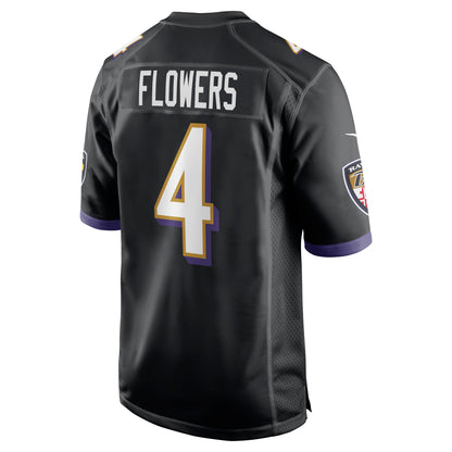 Zay Flowers Baltimore Ravens Team Game Jersey - Black