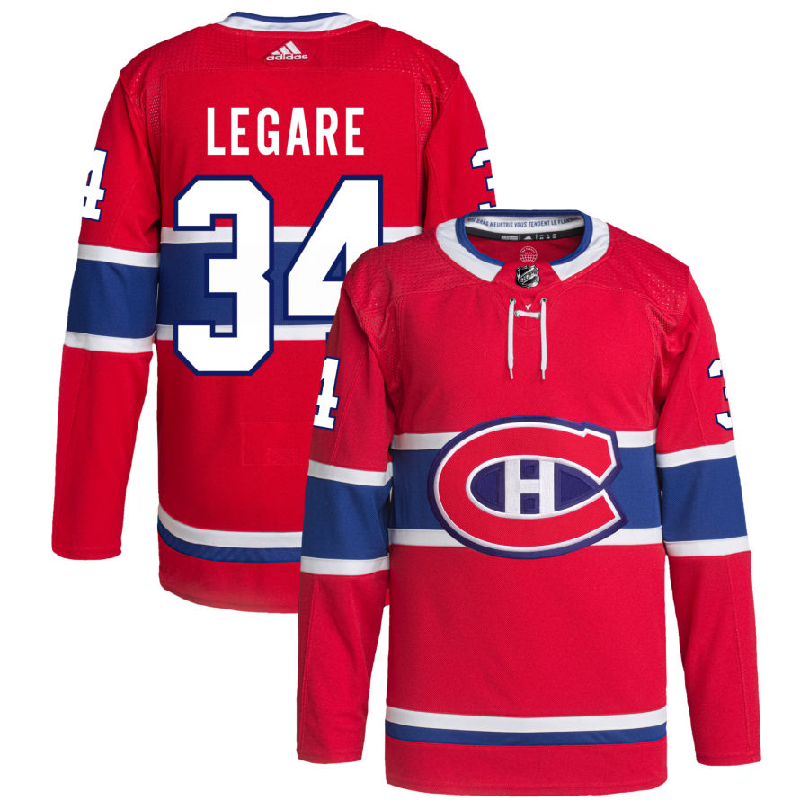 Nathan Legare Montreal Canadiens Home Primegreen Authentic Pro Jersey - Red