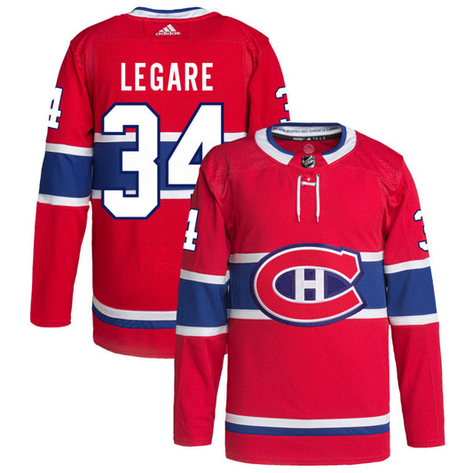 Nathan Legare Montreal Canadiens Home Primegreen Authentic Pro Jersey - Red