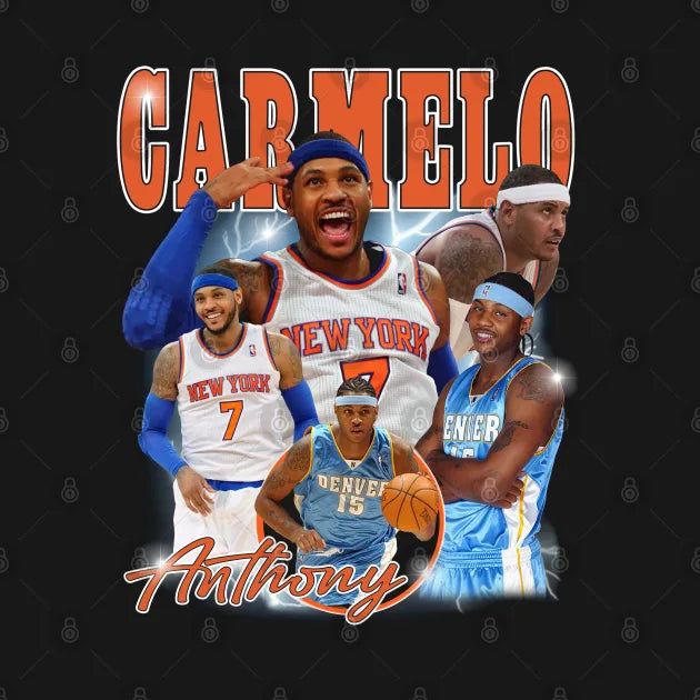 Carmelo Anthony Vintage Collage T-Shirt