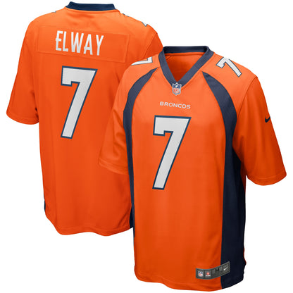John Elway Denver Broncos Game Retired Player Jersey - Orange