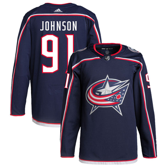 Kent Johnson Columbus Blue Jackets Home Primegreen Authentic Pro Jersey - Navy