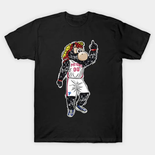Detroit Pistons Hooper Walking Cartoon Mascot T-Shirt