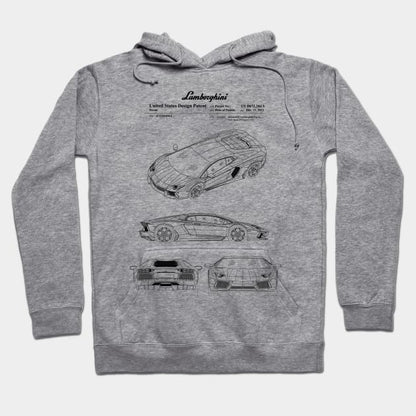 Lamborghini Aventador Patent Black Hoodie