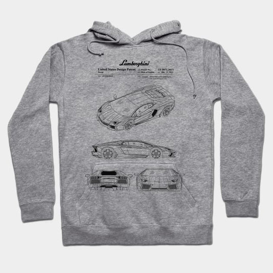 Lamborghini Aventador Patent Black Hoodie