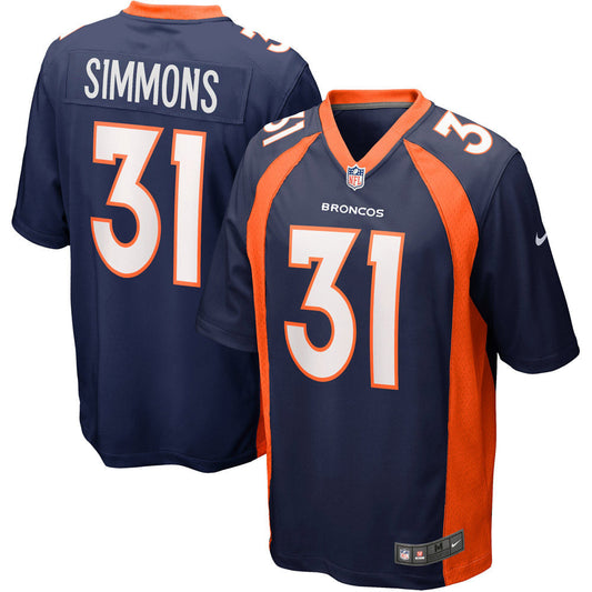 Men's Denver Broncos Justin Simmons Alternate Game Jersey Navy