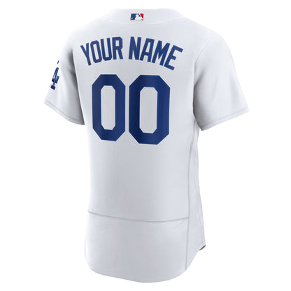 Los Angeles Dodgers Home Authentic Custom Patch Jersey - White