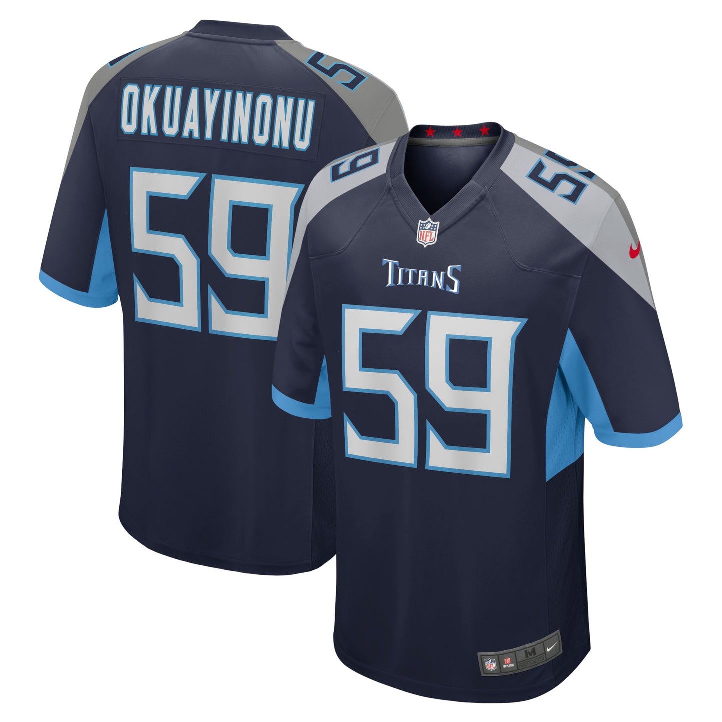 Sam Okuayinonu Tennessee Titans Home Game Player Jersey - Navy