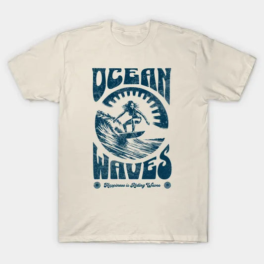 Ocean Vibes - Surfing Woman - Surfer T-Shirt