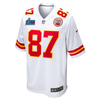 Travis Kelce Kansas City Chiefs Super Bowl LVII Patch Away Game Jersey - White