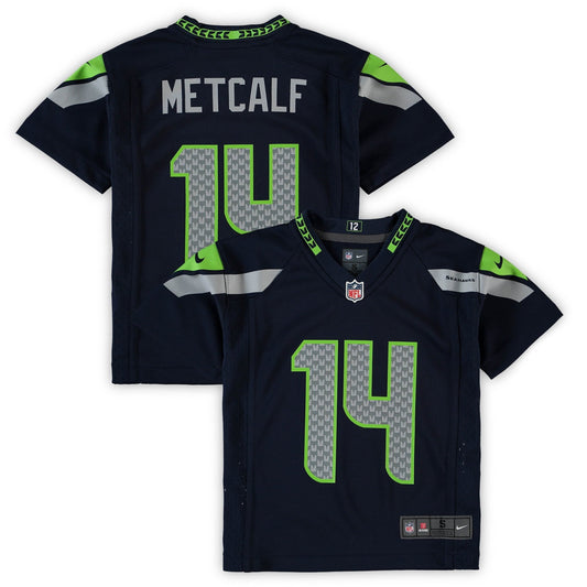 Preschool DK Metcalf Navy Seattle Seahawks Game Jersey