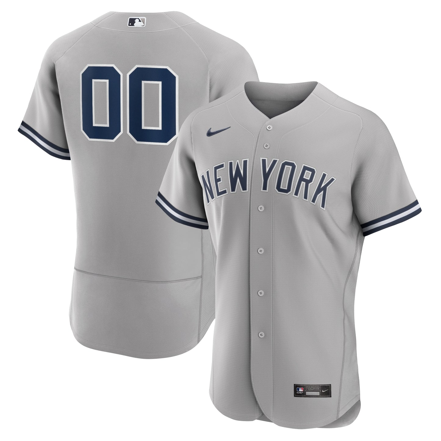 New York Yankees Road Authentic Custom Jersey - Gray