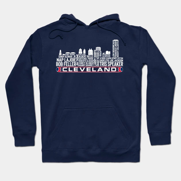Cleveland Baseball Team All Time Legends, Cleveland City Skyline Hoodie