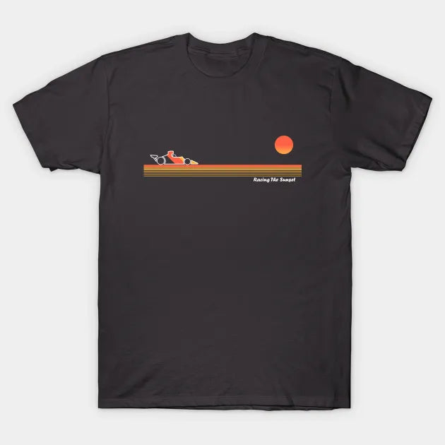 Racing The Sunset' F1 Landscape Design T-Shirt