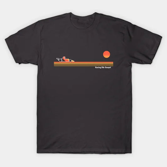 Racing The Sunset' F1 Landscape Design T-Shirt