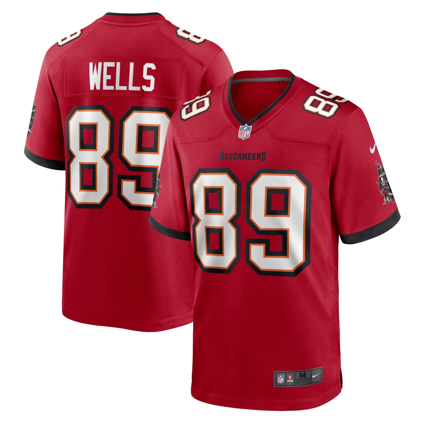 David Wells Tampa Bay Buccaneers Home Game Player Jersey - Red