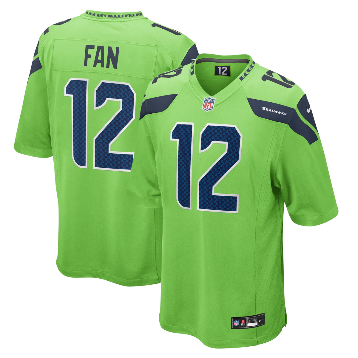12s Seattle Seahawks Nike Game Jersey Neon Green
