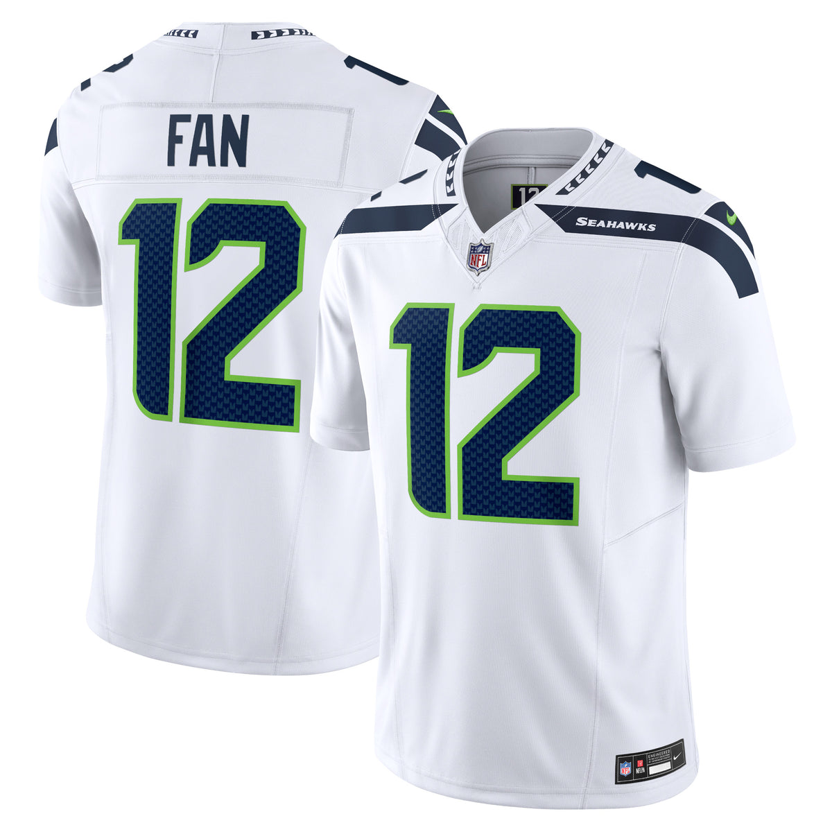 12s Seattle Seahawks Nike Vapor F.U.S.E. Limited Jersey White