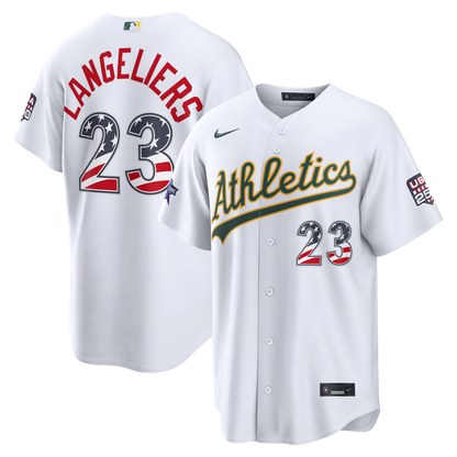 2026 All-Star Edition Stars & Stripes Men's Athletics Shea Langeliers Nike White Stadium Jersey