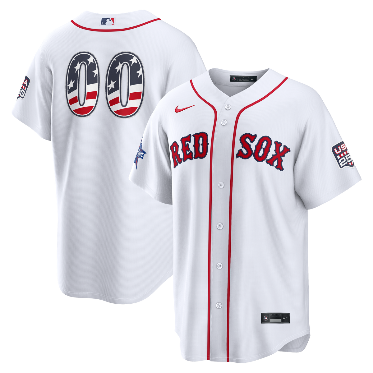 2026 All-Star Edition Stars & Stripes Men's Boston Red Sox Nike White Stadium Pick-A-Player Jersey