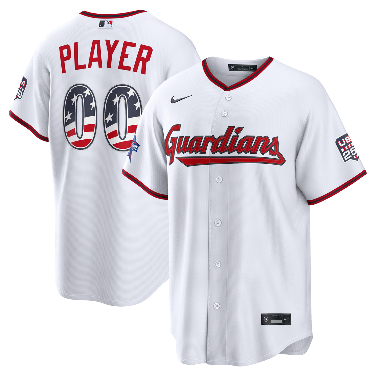 2026 All-Star Edition Stars & Stripes Men's Cleveland Guardians Nike White Stadium Pick-A-Player Jersey