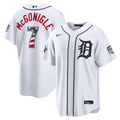 2026 All-Star Edition Stars & Stripes Men's Detroit Tigers Kevin McGonigle Nike White Stadium Jersey
