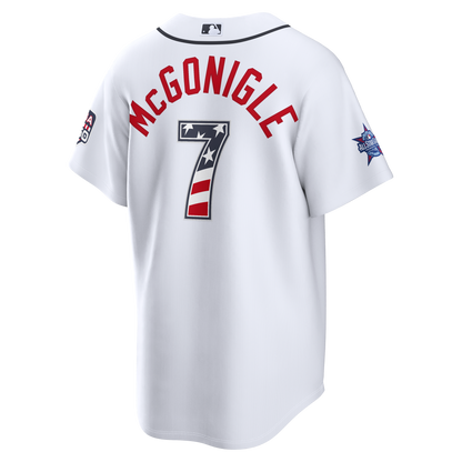 2026 All-Star Edition Stars & Stripes Men's Detroit Tigers Kevin McGonigle Nike White Stadium Jersey