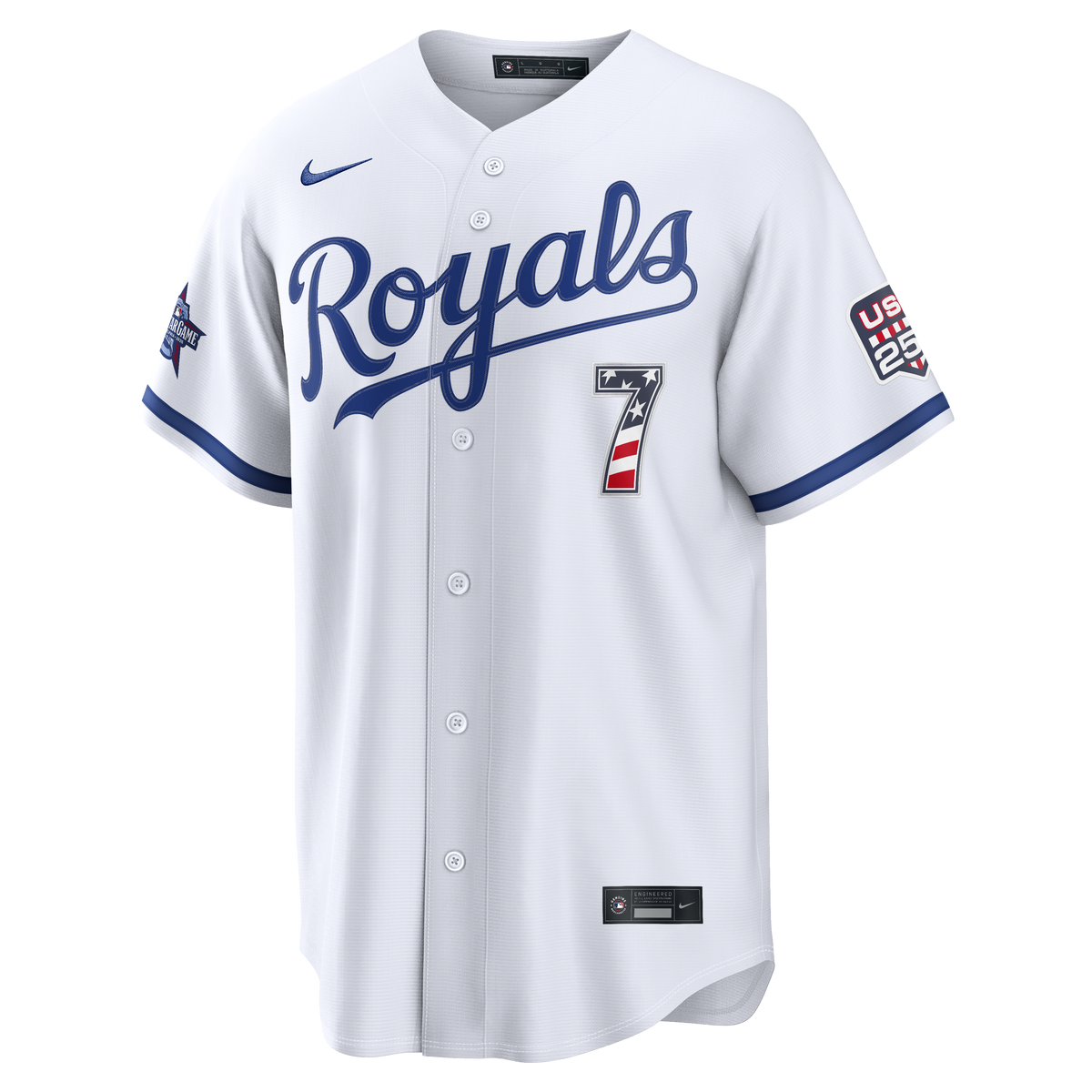 2026 All-Star Edition Stars & Stripes Men's Kansas City Royals Bobby Witt Jr. Nike White Stadium Jersey