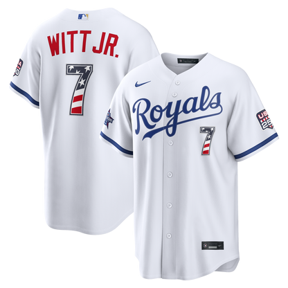 2026 All-Star Edition Stars & Stripes Men's Kansas City Royals Bobby Witt Jr. Nike White Stadium Jersey