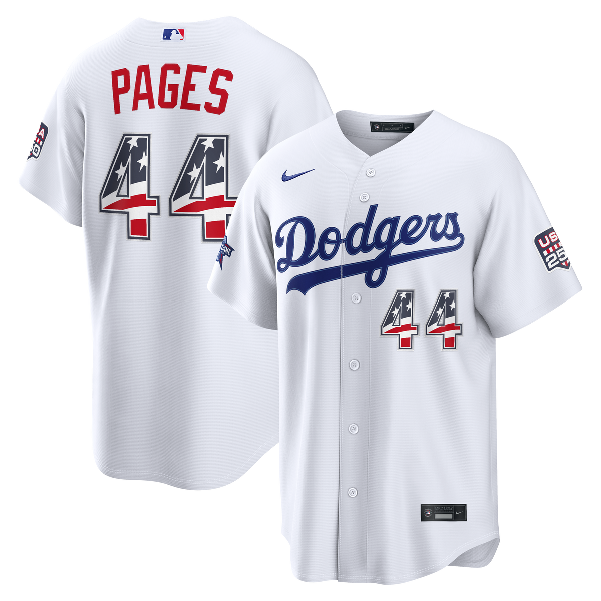 2026 All-Star Edition Stars & Stripes Men's Los Angeles Dodgers Andy Pages Nike White Stadium Jersey