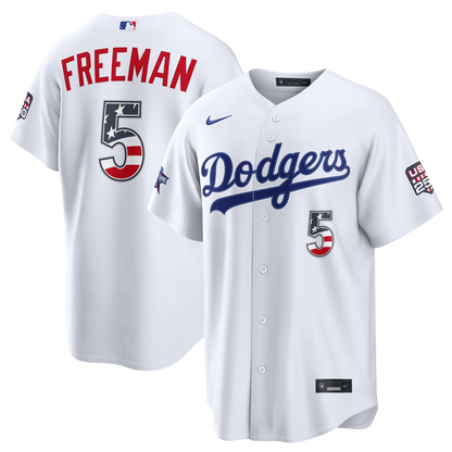 2026 All-Star Edition Stars & Stripes Men's Los Angeles Dodgers Freddie Freeman Nike White Stadium Jersey
