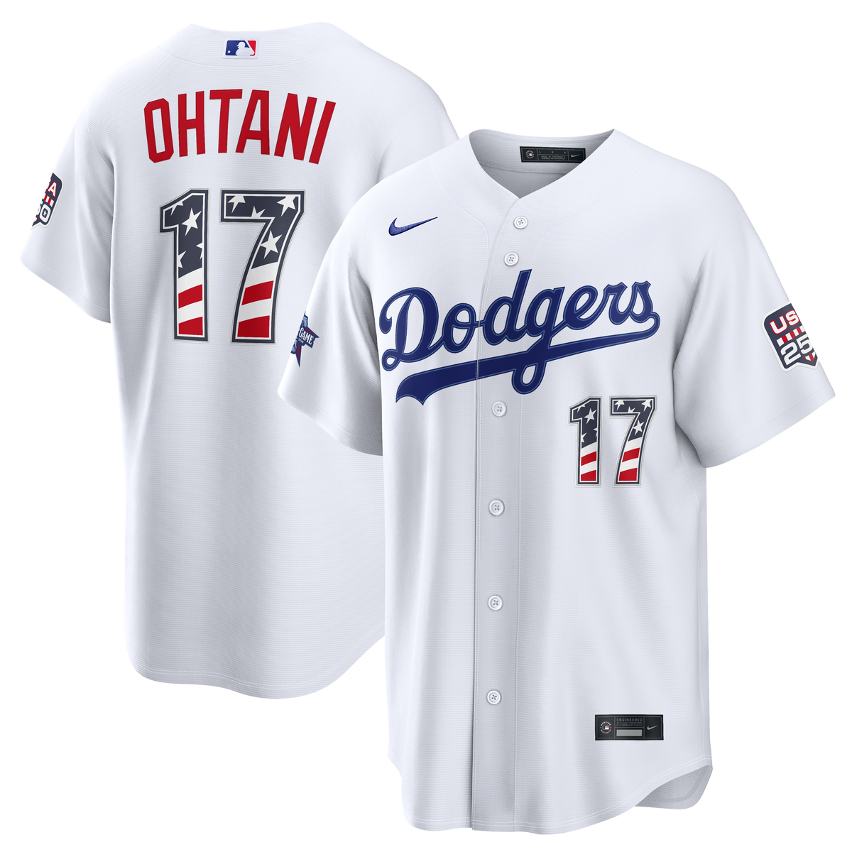 2026 All-Star Edition Stars & Stripes Men's Los Angeles Dodgers Shohei Ohtani Nike White Stadium Jersey
