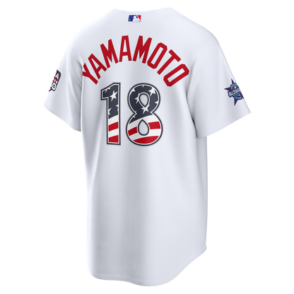 2026 All-Star Edition Stars & Stripes Men's Los Angeles Dodgers Yoshinobu Yamamoto Nike White Stadium Jersey