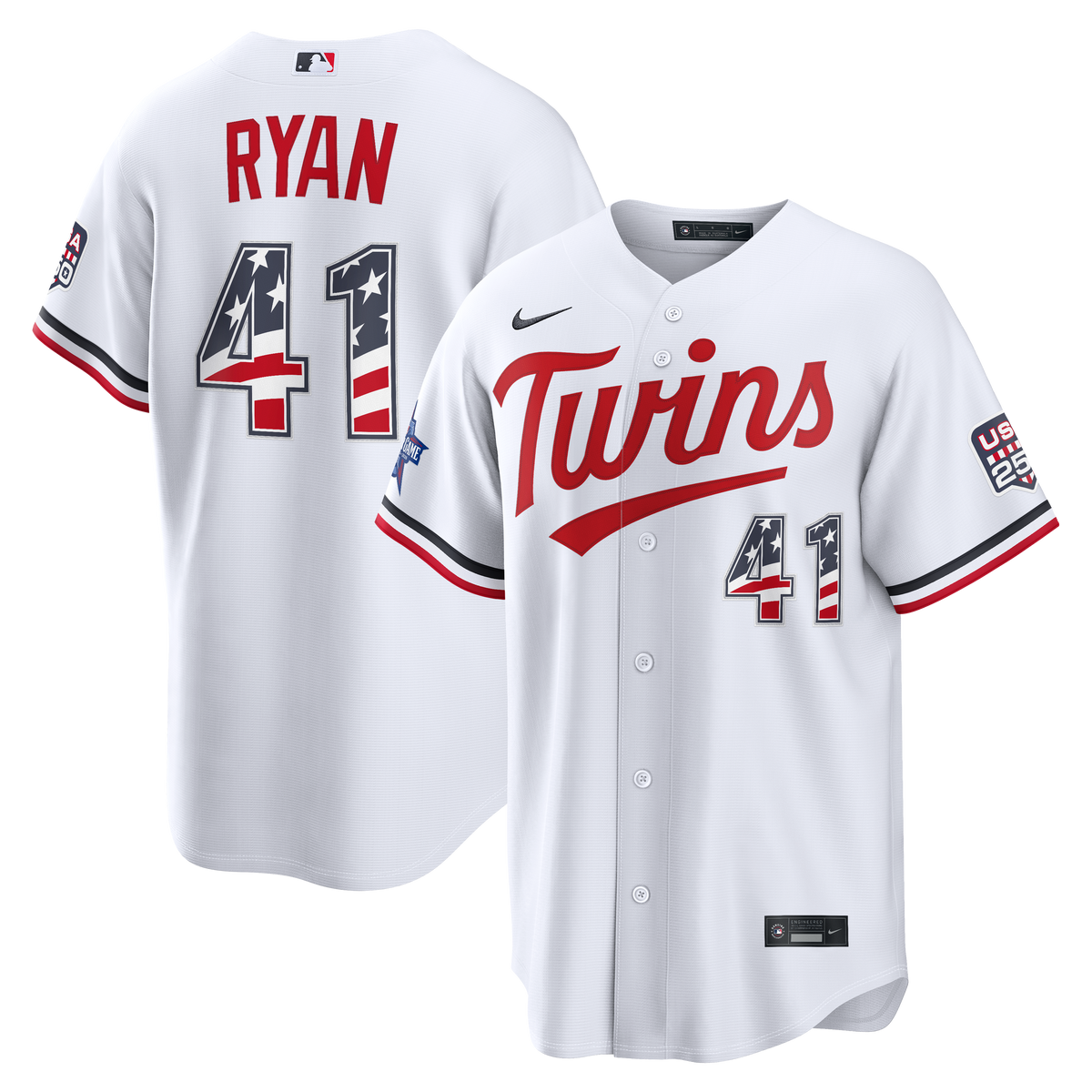 2026 All-Star Edition Stars & Stripes Men's Minnesota Twins Joe Ryan Nike White Stadium Jersey