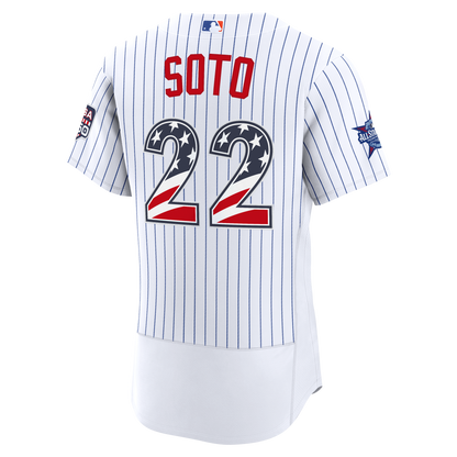2026 All-Star Edition Stars & Stripes Men's New York Mets Juan Soto Nike White Authentic Jersey
